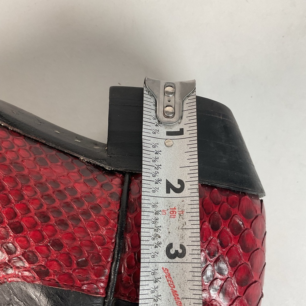 Larry Mahan Men’s Cherry Red Python Snakeskin Cow… - image 5